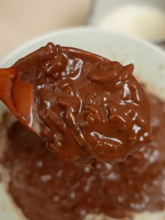 Champorado Rice Puto with Cocoa Powder