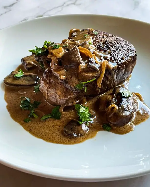 Chateaubriand Steak Diane with Mushroom Sauce