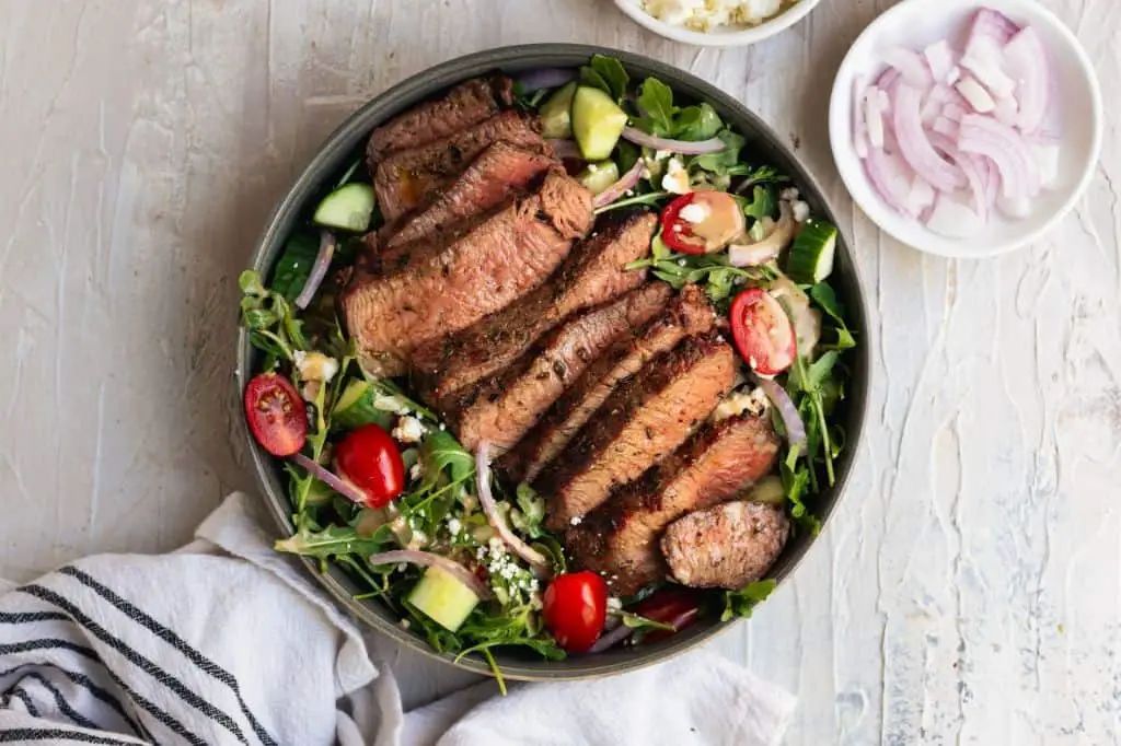 Cheap Steak Salad with Balsamic Dressing