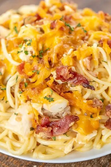 Cheesy Bacon Chicken Tetrazzini