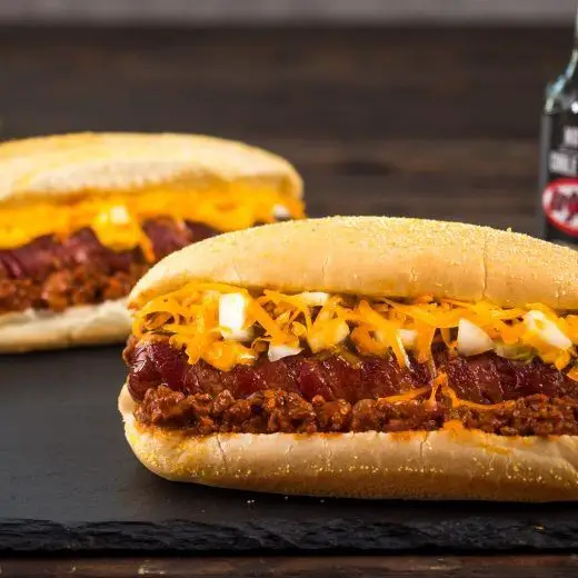 Cheesy Bacon Hot Dog Chili