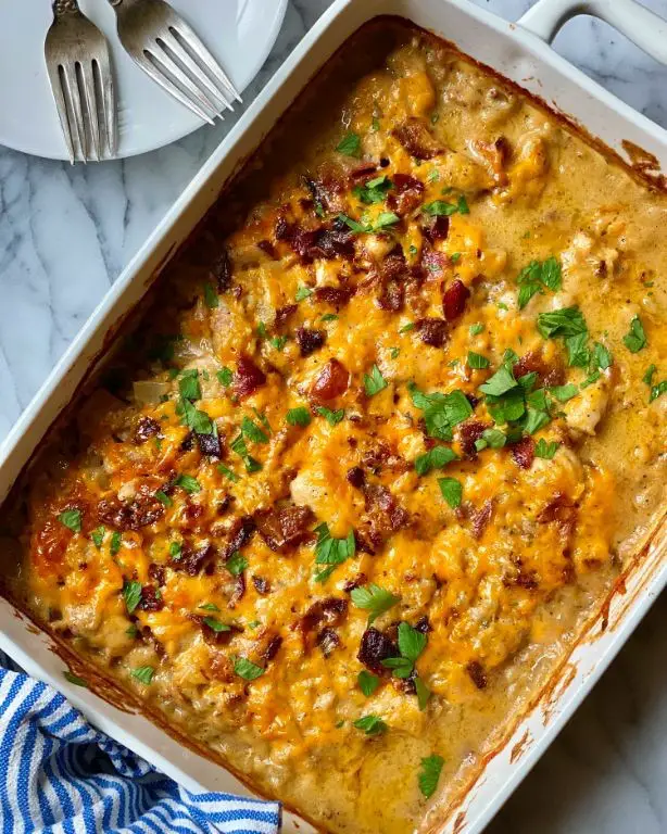 Cheesy Bacon Ranch Rice Casserole