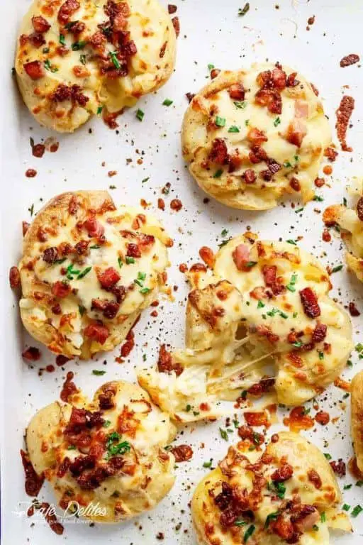 Cheesy Bacon Smashed Potatoes