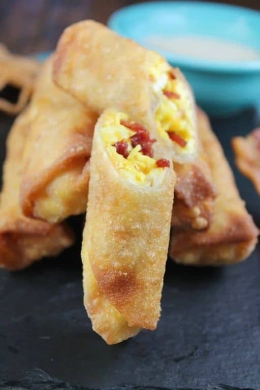 Cheesy Bacon and Egg Egg Rolls