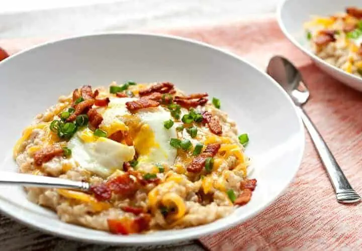 Cheesy Bacon and Egg Savory Oatmeal