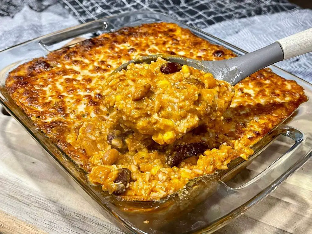 Cheesy Beans and Rice Bake