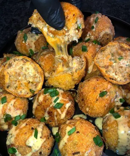 Cheesy Boudin Balls with Cheddar