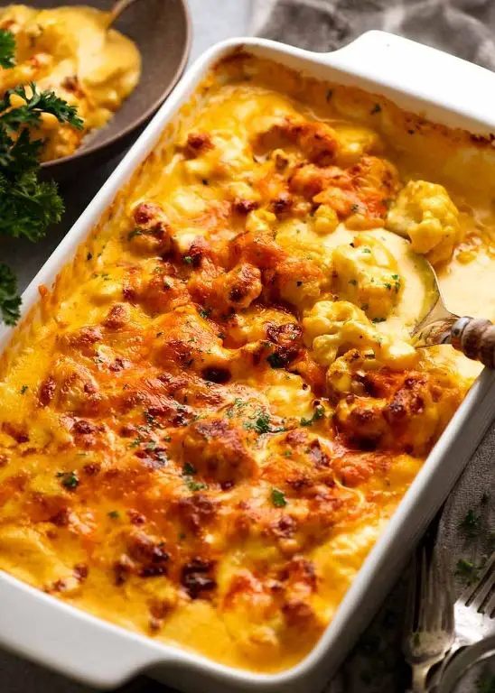 Cheesy Cauliflower Head Casserole