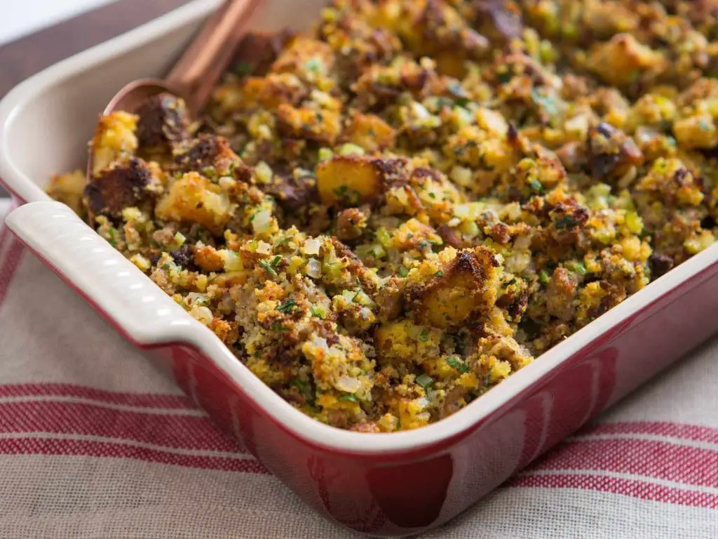 Cheesy Cornbread Oyster Stuffing