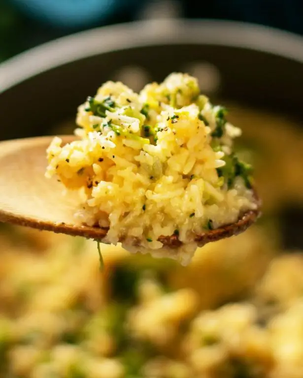 Cheesy Fried Rice with Broccoli