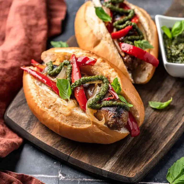 Cheesy Italian Sausage and Pesto Sandwich