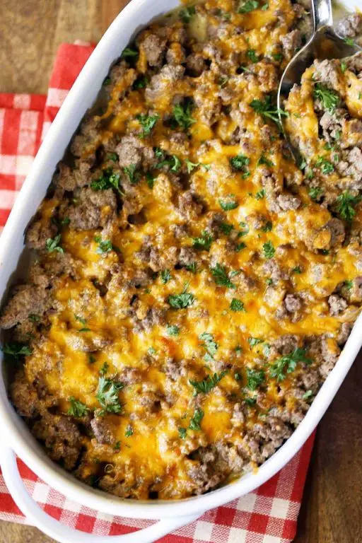 Cheesy Keto Beef Casserole