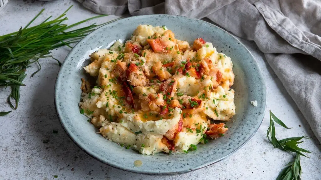 Cheesy Lobster Mashed Potatoes Delight