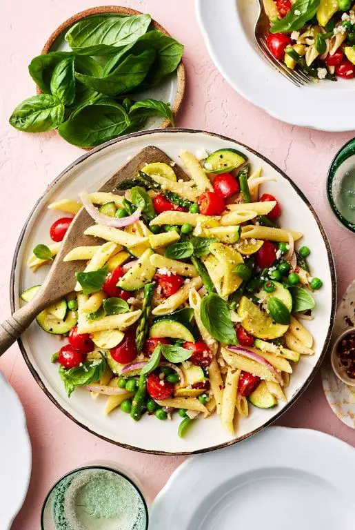Cheesy Pasta Primavera with Seasonal Vegetables