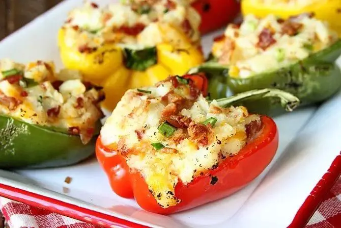 Cheesy Potato Stuffed Bell Peppers