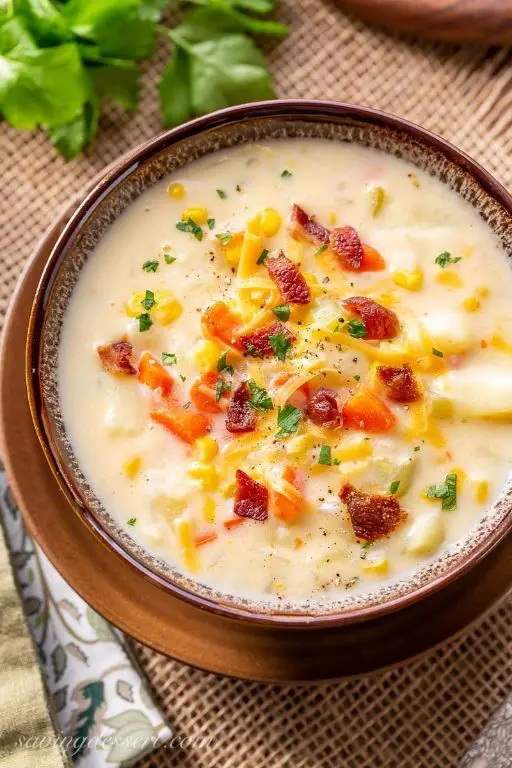 Cheesy Potato and Corn Chowder