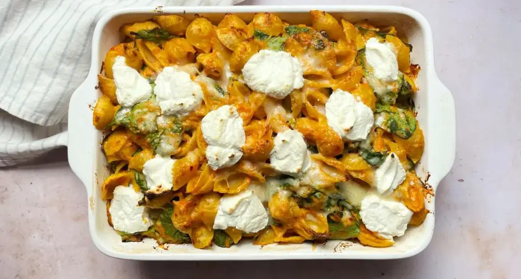 Cheesy Pumpkin and Spinach Casserole