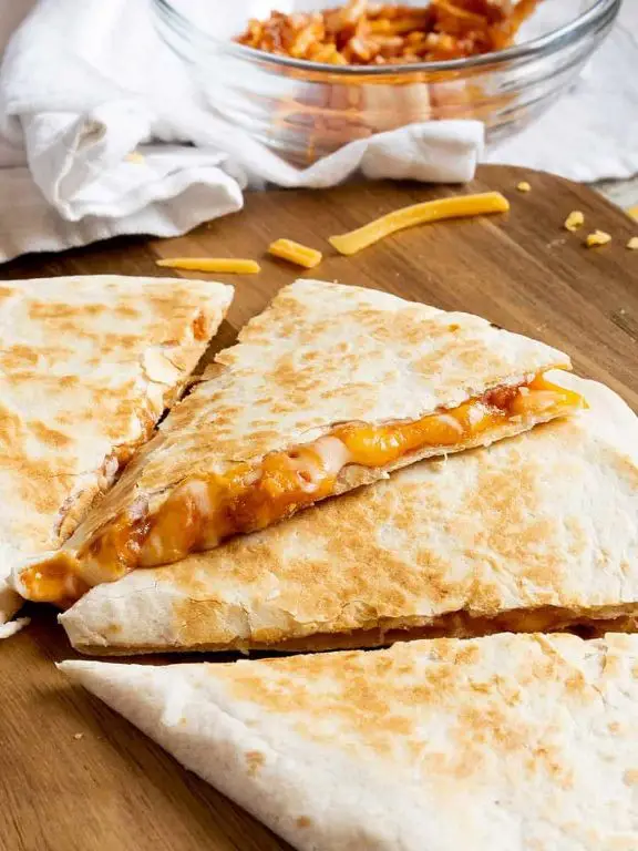 Cheesy Quesadilla Triangles with Salsa