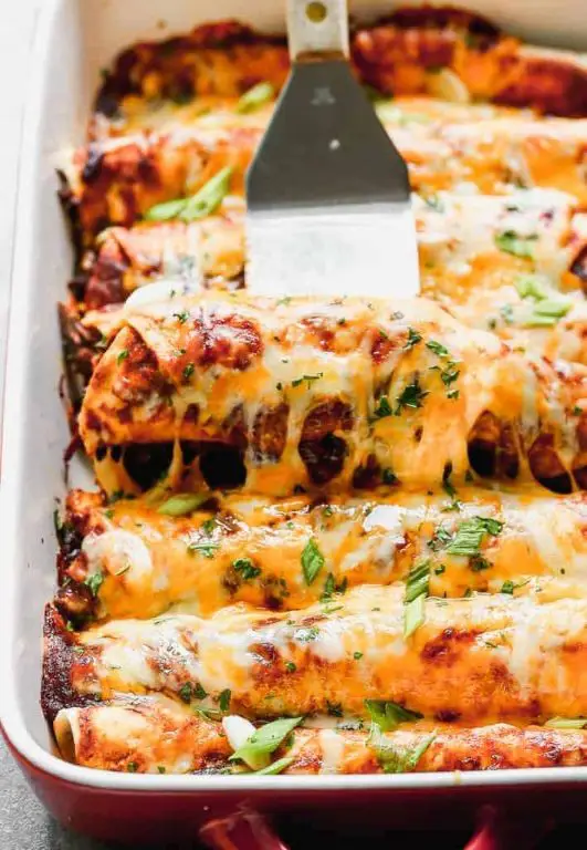 Cheesy Shredded Beef Enchiladas