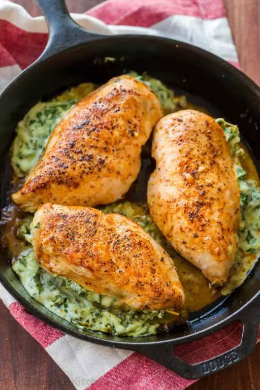 Cheesy Spinach Stuffed Chicken Breast