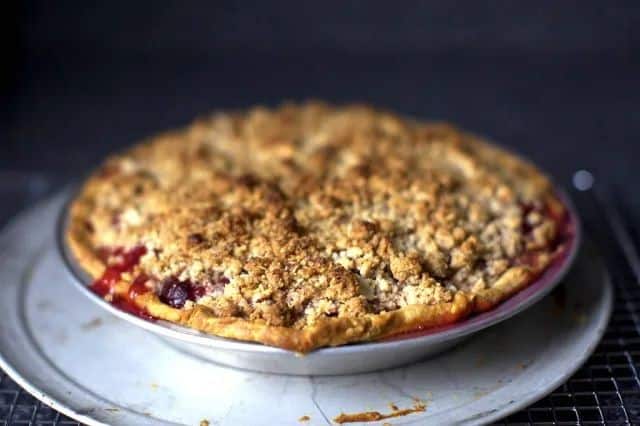 Cherry Almond Crumb Pie