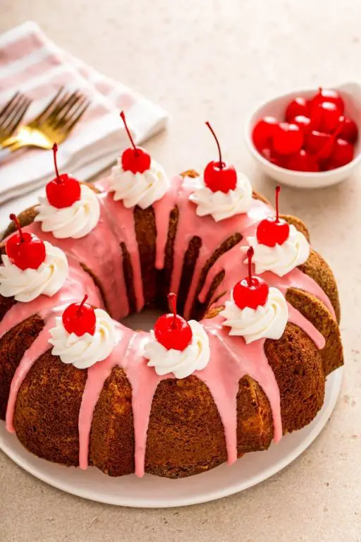 Cherry Almond Holiday Bundt Cake