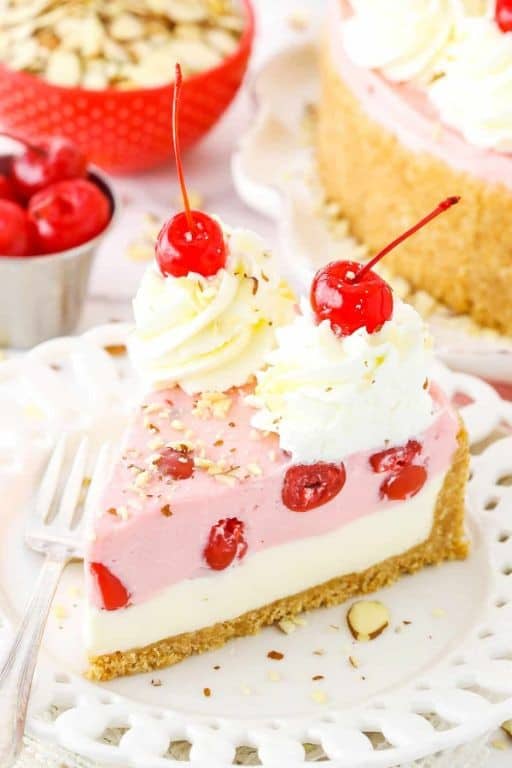 Cherry Almond No-Bake Cheesecake