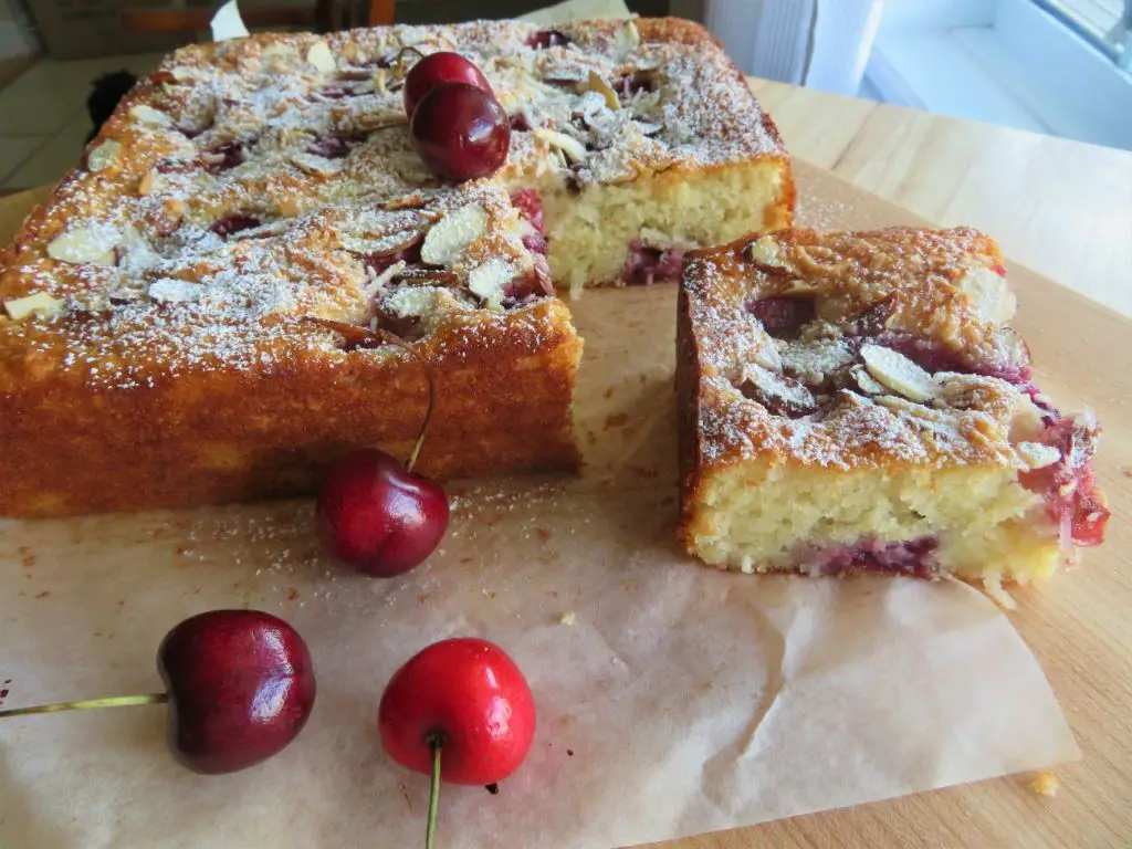 Cherry Almond Snacking Cake