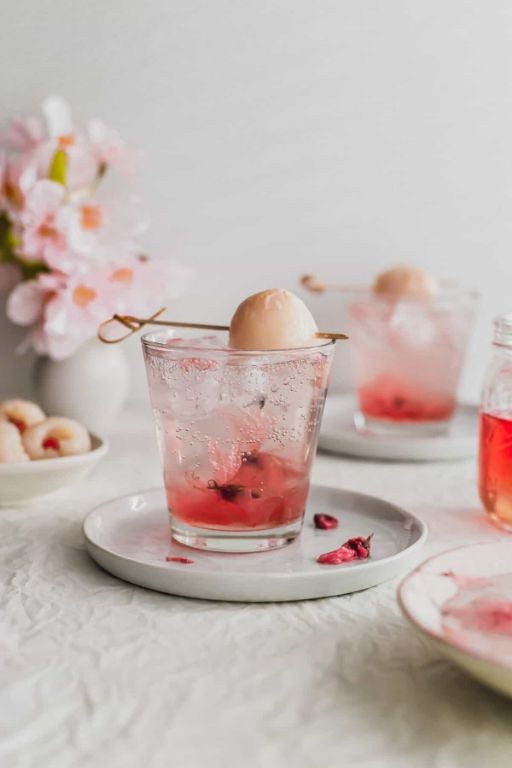 Cherry Blossom Jelly with Lychee