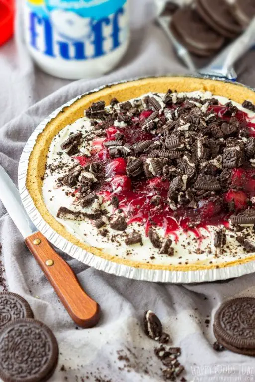 Cherry Oreo Fluff Pie