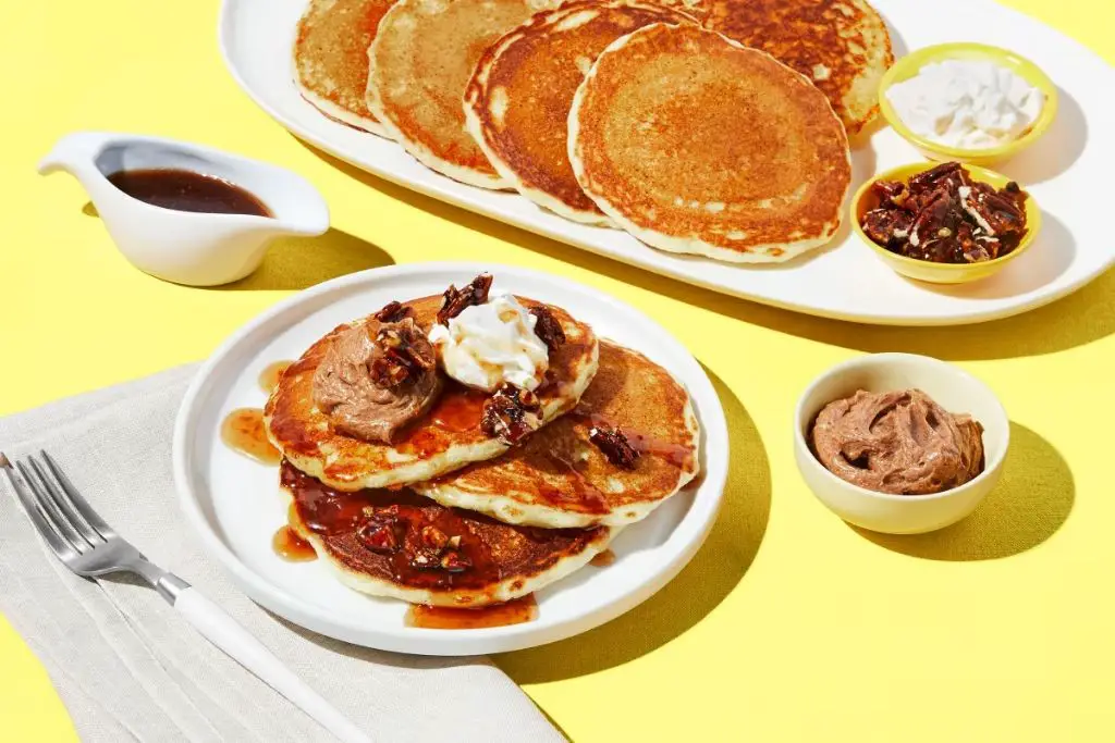 Cherry Pancakes with Maple Syrup