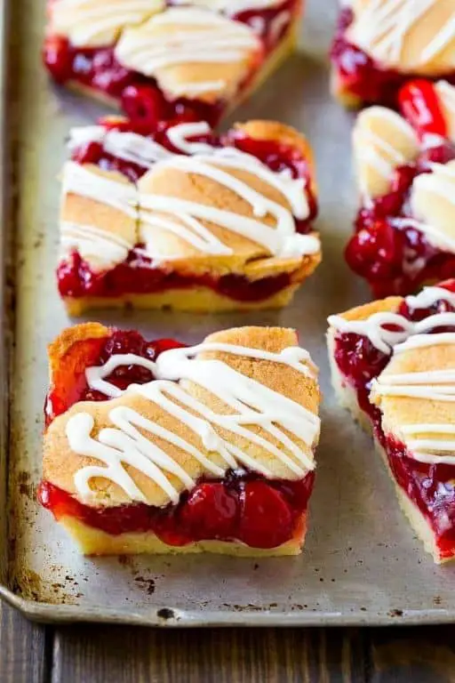 Cherry Pie Bars with Vanilla Glaze