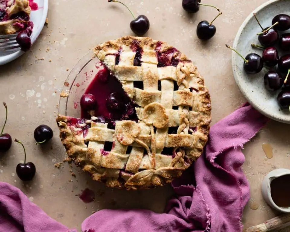 Cherry Pie with Maple Glaze