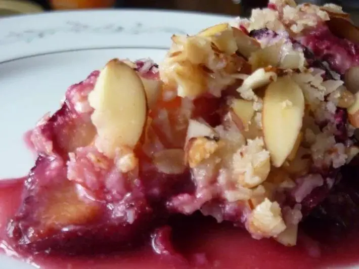 Cherry Plum and Cinnamon Crumble