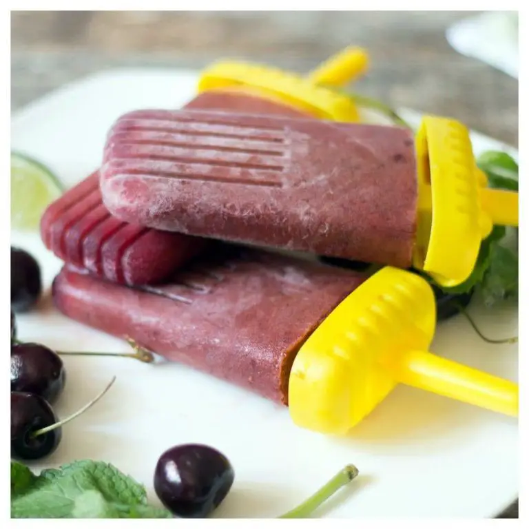 Cherry Plum and Lime Popsicles