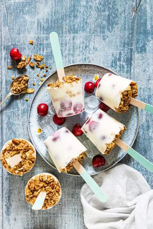 Cherry Yogurt Popsicles