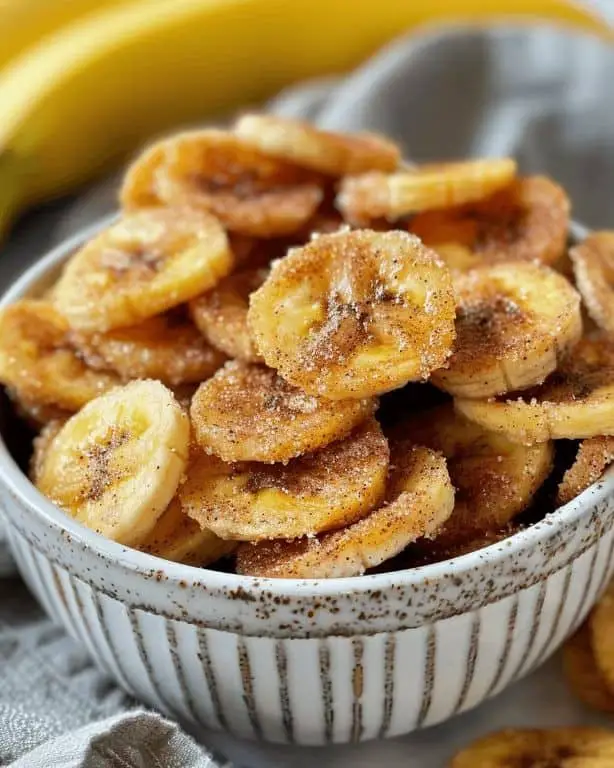 Chewy Banana Chips with Cinnamon