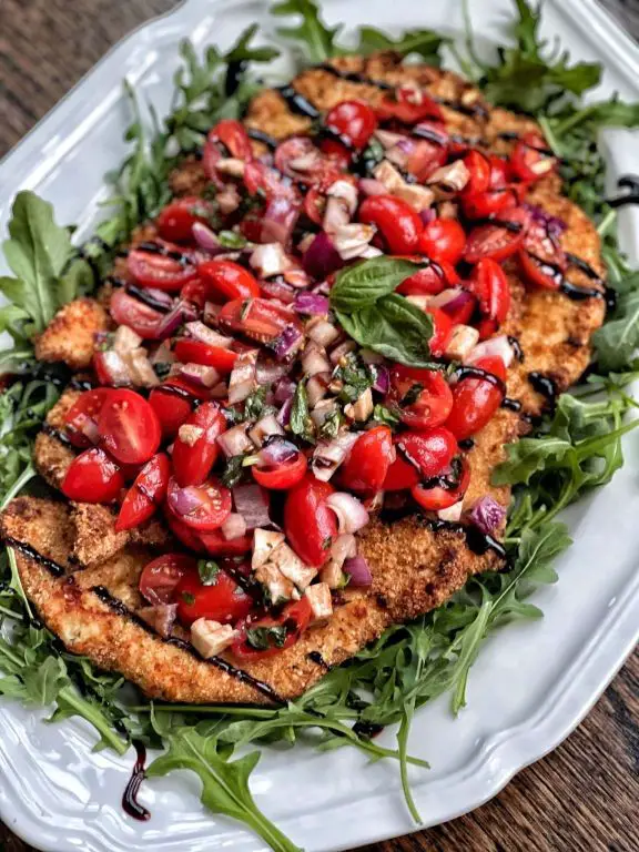 Chicken Milanese Salad with Cherry Tomatoes