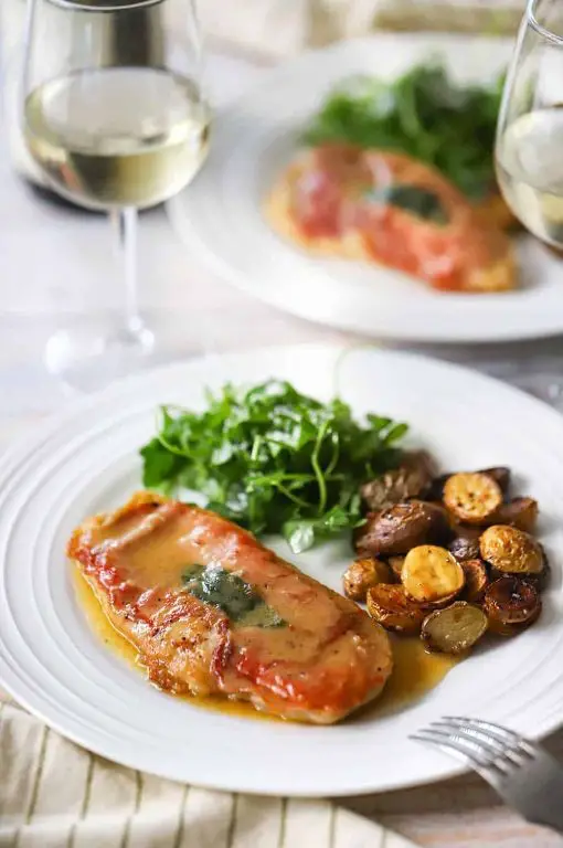 Chicken Saltimbocca in White Wine Sauce