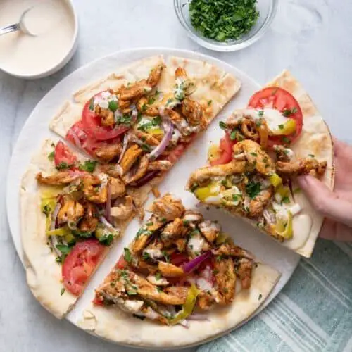 Chicken Shawarma Flatbread Pizza
