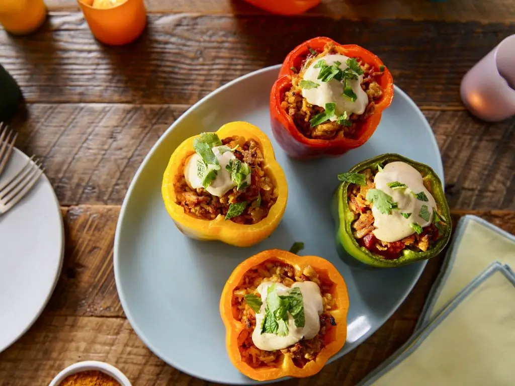 Chicken Shawarma Stuffed Bell Peppers