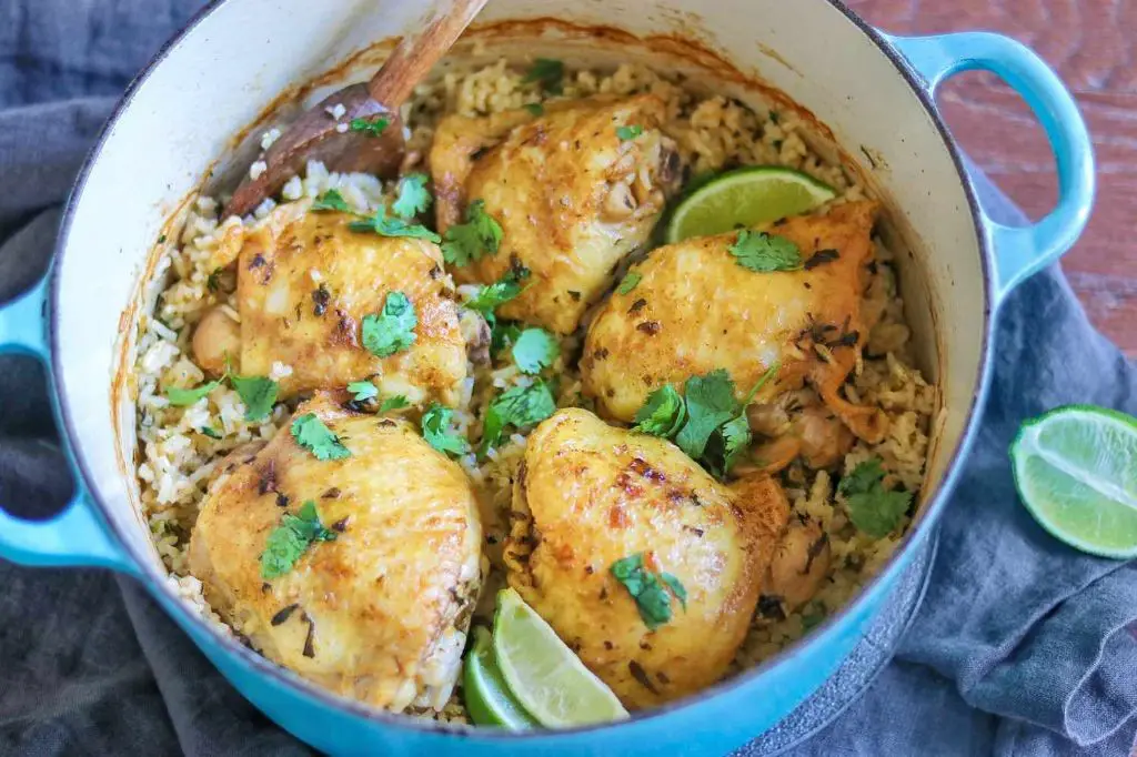 Chicken Thighs with Cilantro Lime Rice