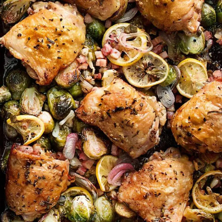 Chicken Thighs with Roasted Brussels Sprouts