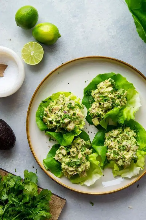 Chicken and Avocado Salad Lettuce Wraps