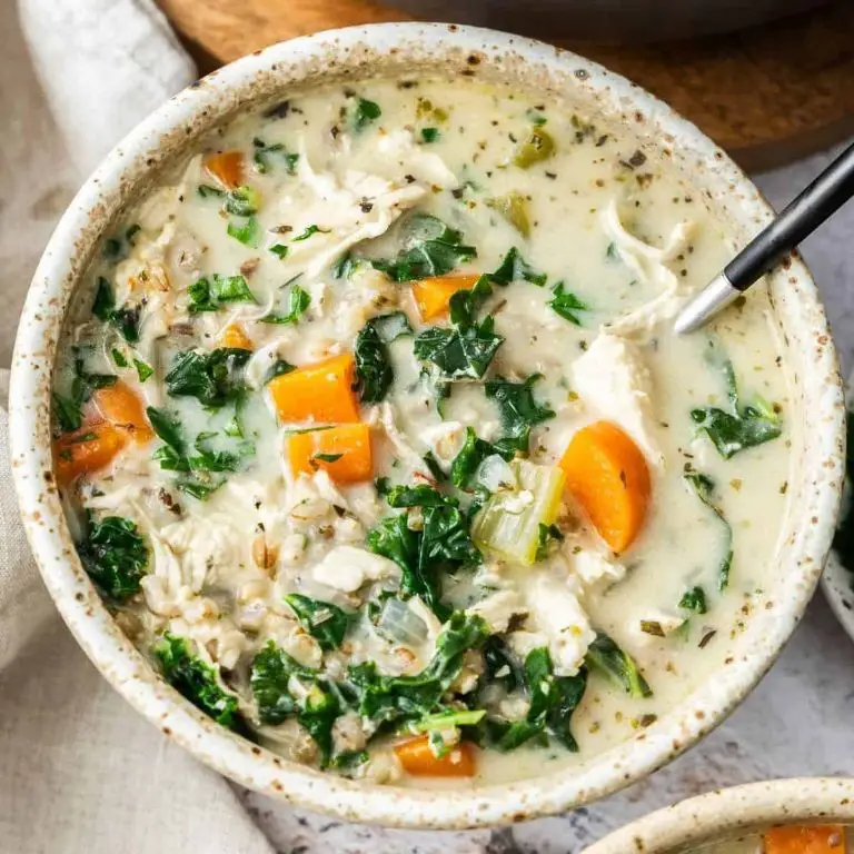 Chicken and Barley Soup with Creamy Finish