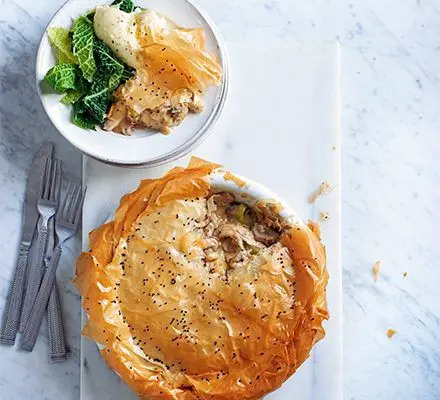 Chicken and Leek Phyllo Pie