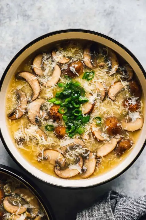 Chicken and Mushroom Egg Drop Soup