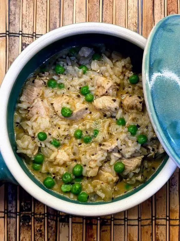 Chicken and Pea Puree with Rice