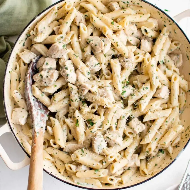 Chicken and Penne Pasta with Garlic Butter Sauce