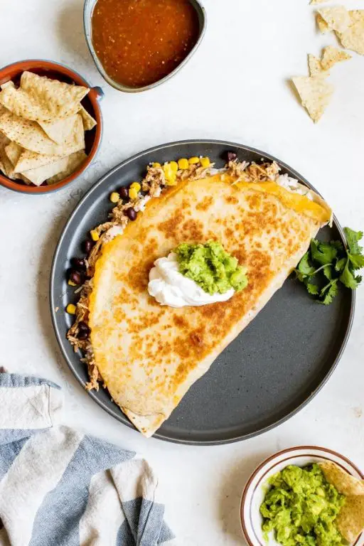 Chicken and Rice Quesadillas with Guacamole